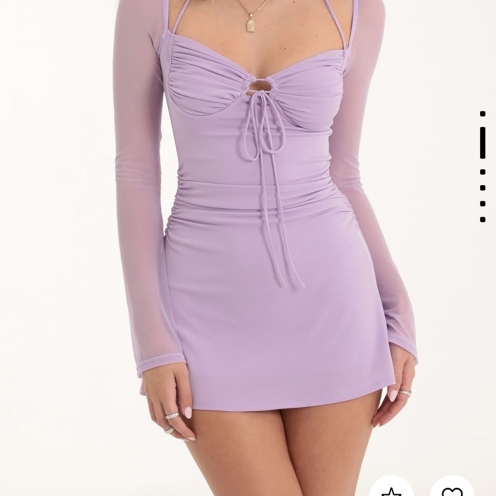 Lucy in the Sky Winonah Mesh Long Sleeve Dress